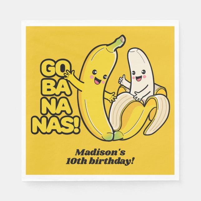 Anpassningsbar av Cute Bananas Pappersservett (Framsidan)