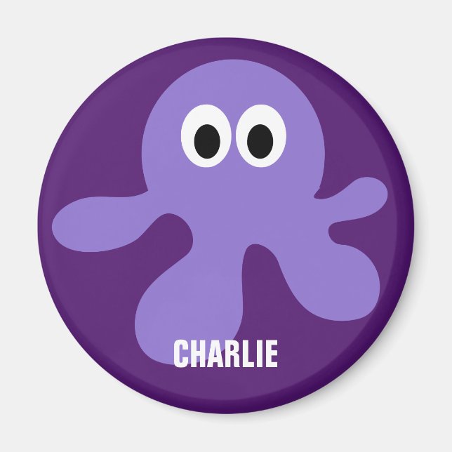 Anpassningsbar av cute Octopus monogram magnet (Framsidan)
