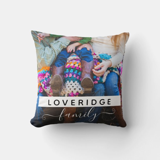 Anpassningsbar av efternamn för personlig Family M Kudde (Framsida)