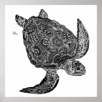 Anpassningsbar av Emergen Sea Turtle Art Print Poster