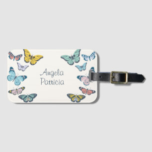 Anpassningsbar av färgämnet Butterfly namn Bagagebricka