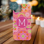 Anpassningsbar av färgämnet Vår Blommönster  Monog<br><div class="desc">Shock rosa,  korall och kalkgrönt - roligt- och grafisk blomma i färsk,  glad färg. Om du behöver justera monogrammen klickar du på knappen Anpassa och gör ändringar.</div>