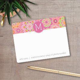 Anpassningsbar av färgämnet Vår Blommönster Monog Post-it Block