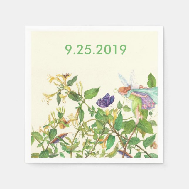 Anpassningsbar av färgen Flower Fairy Etheral Wate Pappersservett (Framsidan)