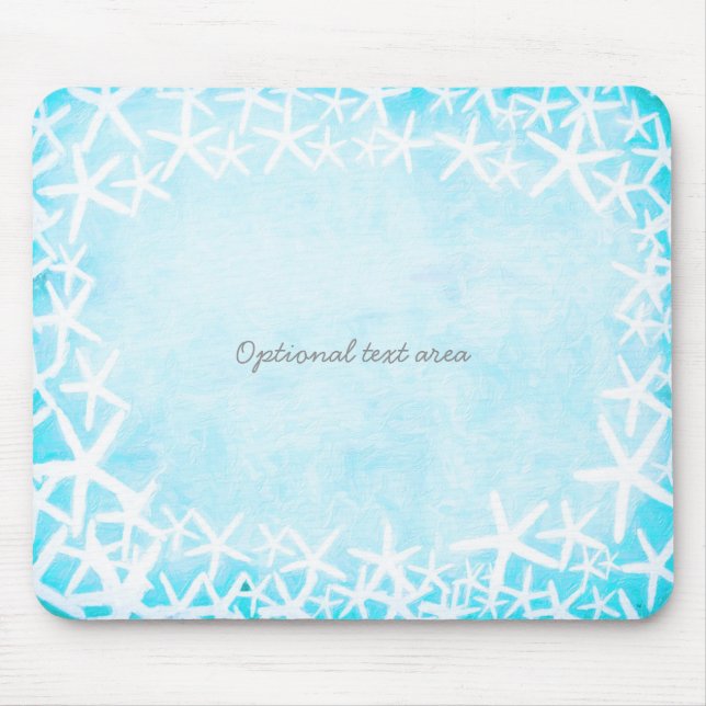 Anpassningsbar av färglös Starfish Blue Tropical B Musmatta (Framsidan)