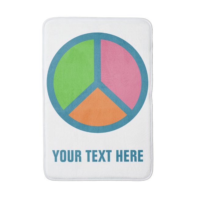 Anpassningsbar av färglöst Fredstecken Badrumsmatta (Framsidan (Vertikal))