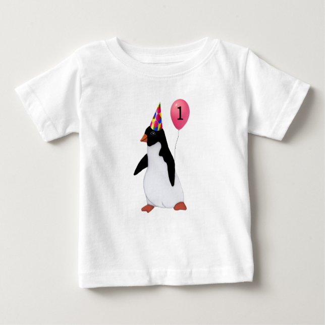 Anpassningsbar av födelsedagen Penguin Shirt T Shirt (Framsida)