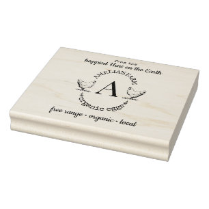 Anpassningsbar av  för gårdskyckling Hen Monogram  Stämpel