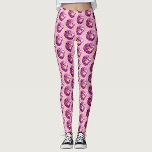 Anpassningsbar av fotofoto i rosa ros leggings