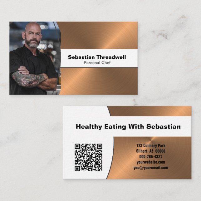 Anpassningsbar av fotot QR-kod för personlig chatt Visitkort (Fram/baksida)