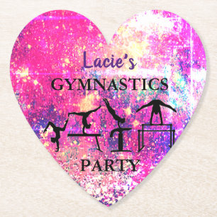 Anpassningsbar av Gnistran Girls Gymnastics Birthd Underlägg Papper