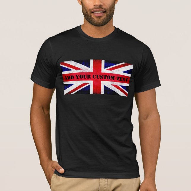 Anpassningsbar av Grunge Union Jack Flagga T Shirt (Framsida)