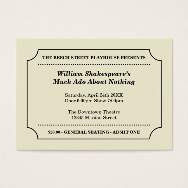 Anpassningsbar av händelser i biljett (Framsidan)