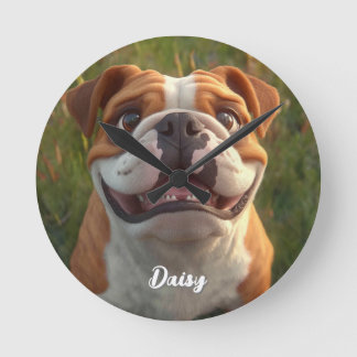 anpassningsbar av husdjursdeka rund klocka