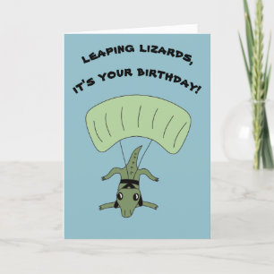 Anpassningsbar av i Skydiving Lizard-meddelande f Kort