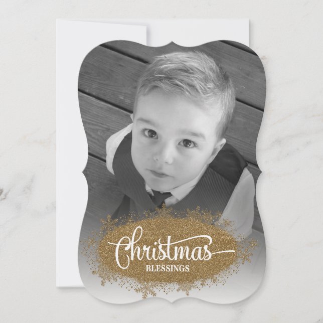 Anpassningsbar av julhelgen i glitter julkort (Framsida)