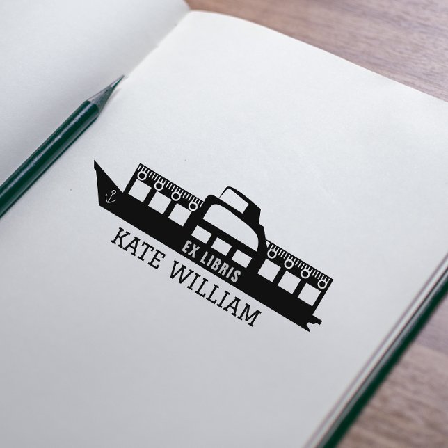 Anpassningsbar av klassisk Frakt, ex libris Självfärgande Stämpel (Skapare uppladdad)