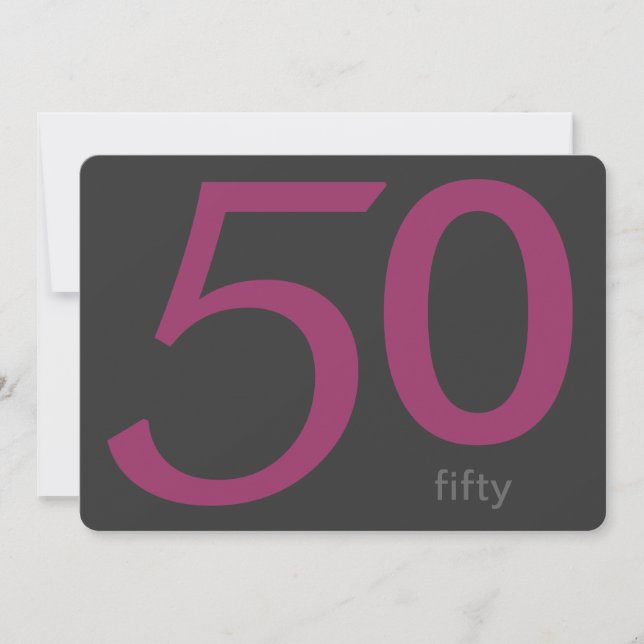 Anpassningsbar av kol och plommon 50:e födelsedags inbjudningar (Framsida)