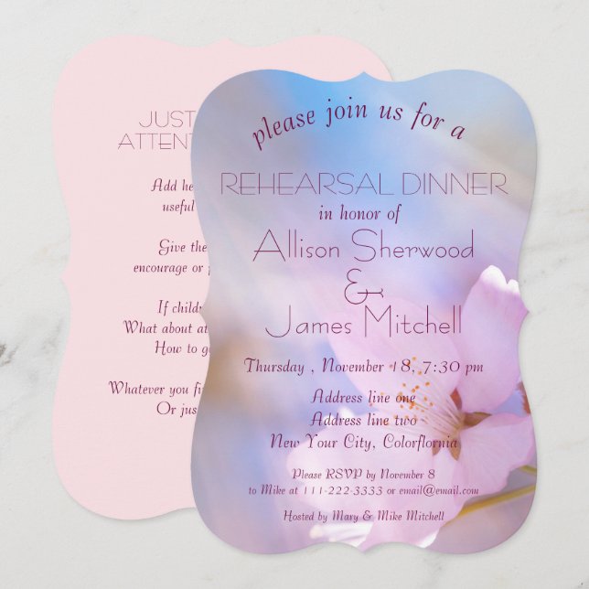 anpassningsbar av körsbärsinbjuden till bröllop-re inbjudningar (Fram/baksida)