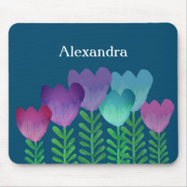 Anpassningsbar av kvinnlig färgad Blommigt Musmatta