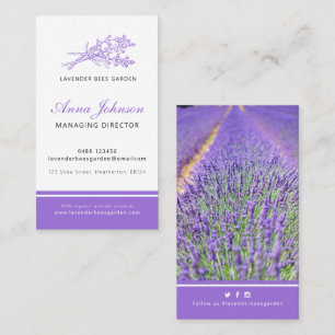 Anpassningsbar av Lavender lila-företag Visitkort