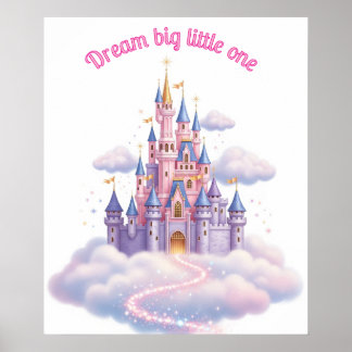 Anpassningsbar av Magic Rosa Princess Castle Girls Poster