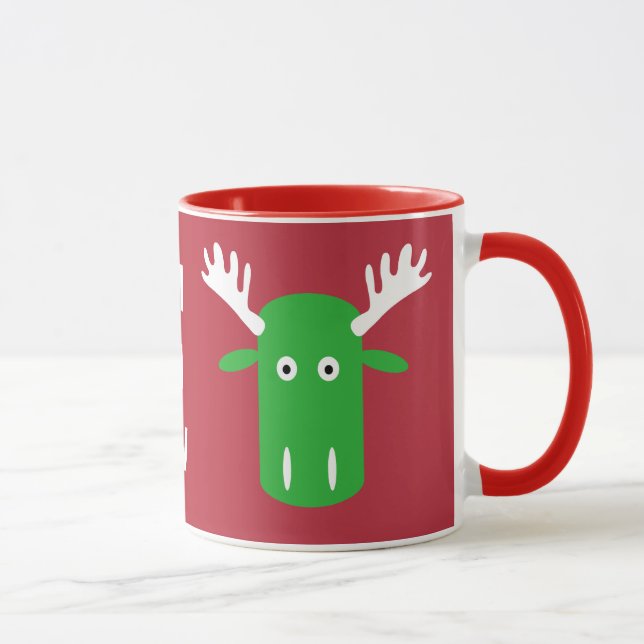 Anpassningsbar av  med moose Head Pop Art monogram Mugg (Höger)