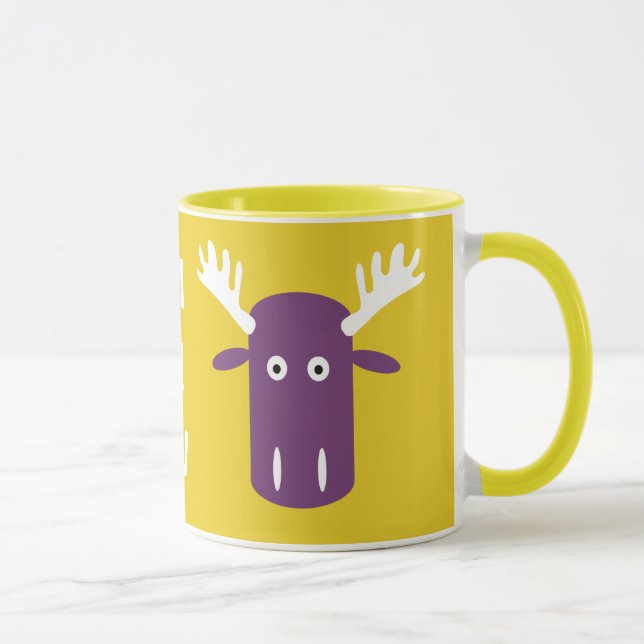 Anpassningsbar av  med moose Head Pop Art monogram Mugg (Höger)