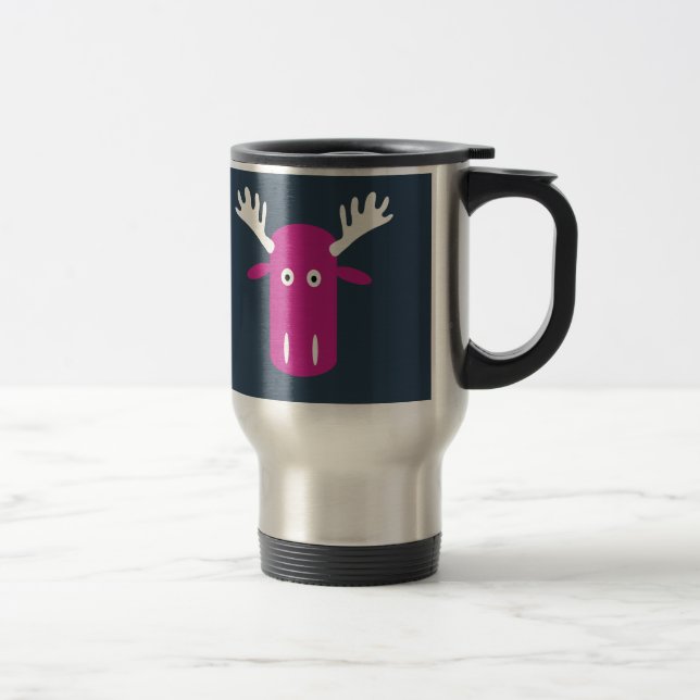 Anpassningsbar av  med moose Head Pop Art monogram Resemugg (Höger)