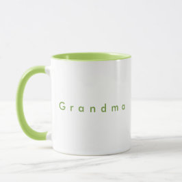 Anpassningsbar av minimal Grönt Text Grandma White Mugg