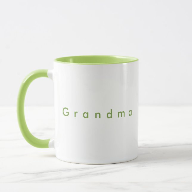 Anpassningsbar av minimal Grönt Text Grandma White Mugg (Vänster)