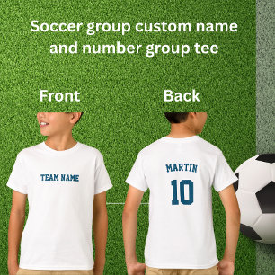 Anpassningsbar av nummer för det blå fotbollslaget t shirt