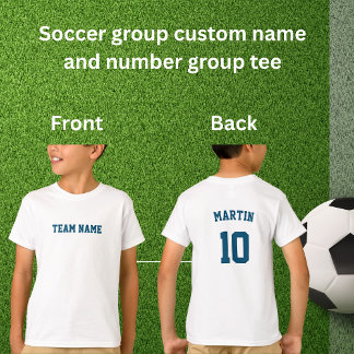 Anpassningsbar av nummer för det blå fotbollslaget t shirt