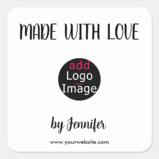 Anpassningsbar av Professionell för Logotyp av Kär Fyrkantigt Klistermärke
