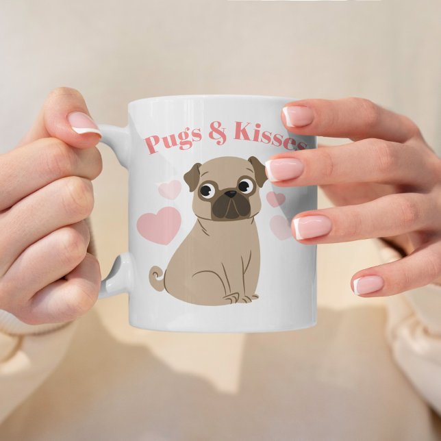 Anpassningsbar av "Pugs and Kisses" Adsible Pug "P Kaffemugg (Skapare uppladdad)
