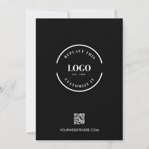 Anpassningsbar av QR-logotyp för svartvit företags Inbjudningar