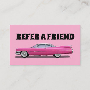 ANPASSNINGSBAR AV REFERENskort ROSA CLASSIC CAR Rabattkort
