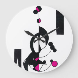 Anpassningsbar av rosa Geo Design Clock Stor Klocka