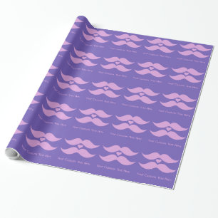 anpassningsbar av rosa Mustache som omsluter pappe Presentpapper