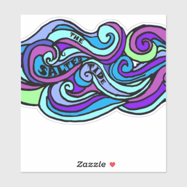 Anpassningsbar av saltad tidvatten, vinylstreck klistermärken (Ark)