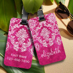 Anpassningsbar av shock rosa mönster för mätmask bagagebricka<br><div class="desc">En vintage mönster med en rityta och snöre. Titta noga på blommorna och löven.Ett trendig med jewelton färg och elegans. Objekt är enklare att anpassa när du ersätter all text och alla foton först. Om teckningen fortfarande behöver justeras klickar du på knappen Anpassa den här. Detta kommer att föra dig...</div>