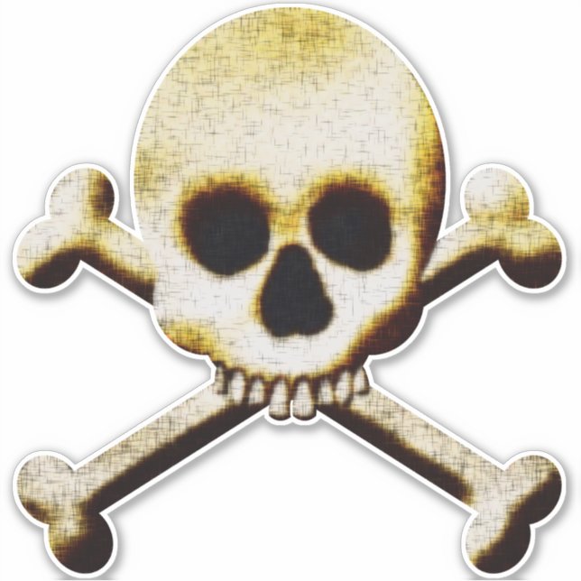 Anpassningsbar av skal och korsben, vinylstämpel (Framsida)