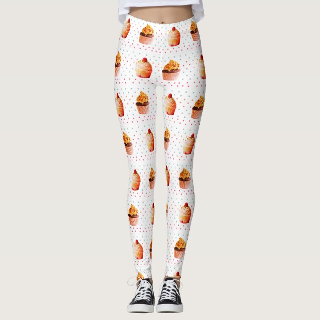 Anpassningsbar av sötad Muffins Leggings (Framsida)