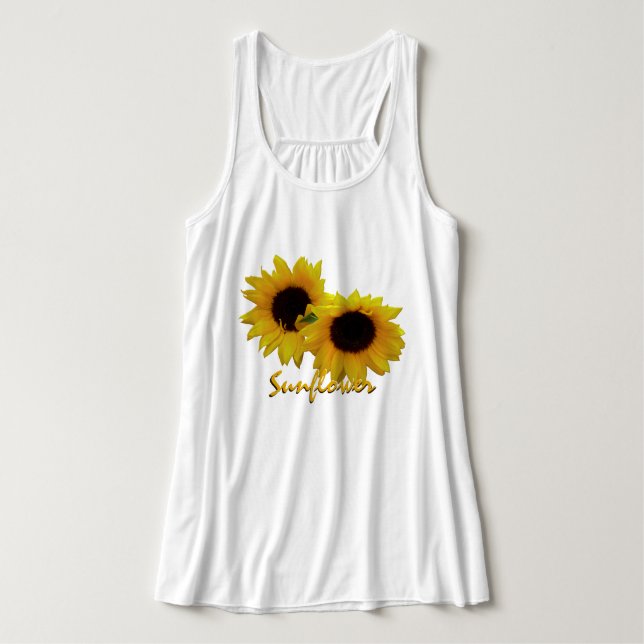 Anpassningsbar av Tanktopet Solrossolrosblomma  So Linne Med Racerback (Design framsida)