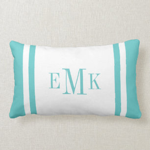 Anpassningsbar av Turcouise Preppy Ribbon Dots Mon Lumbarkudde