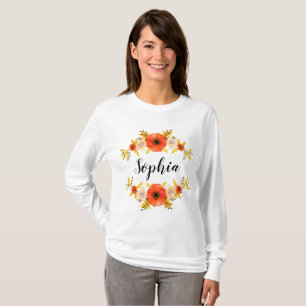 Anpassningsbar av utandningstext för Blommigt med T-shirt