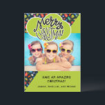 Anpassningsbar av vismisk Roligt Foto Barns jul Julkort<br><div class="desc">Julkort för personlig av ljus och roligt,  med färgstarka presenter på en svart och nyare grönt med vit text. Anpassa meddelandet. Underbar för barn att skicka till vänner och familj.</div>