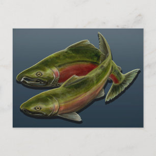 Anpassningsbar av vykort för fiske Salmon Fish Art