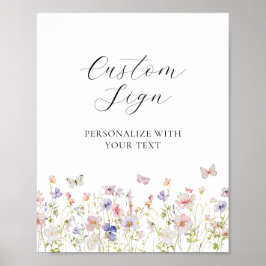 Anpassningsbar av Wildblomma och Butterflies Poster