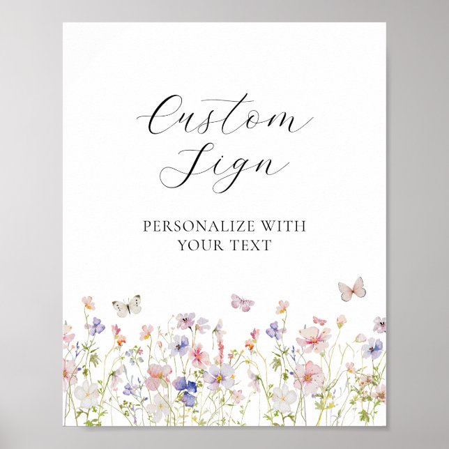 Anpassningsbar av Wildblomma och Butterflies Poster (Framsidan)